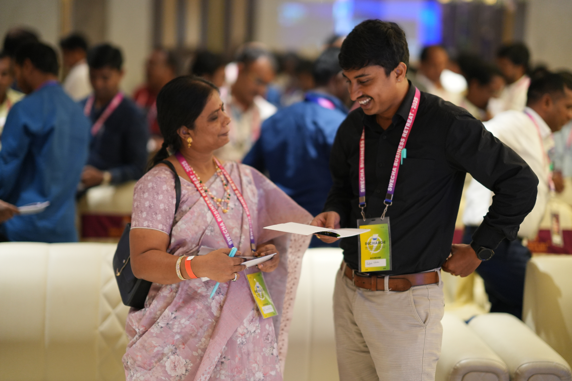 Business networking moment