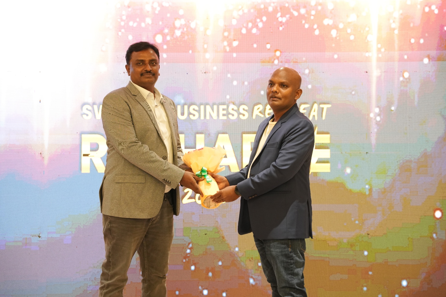 Guest speaker felicitation with bouquet